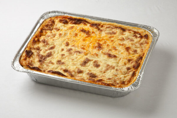 pastitsio and moussaka tray